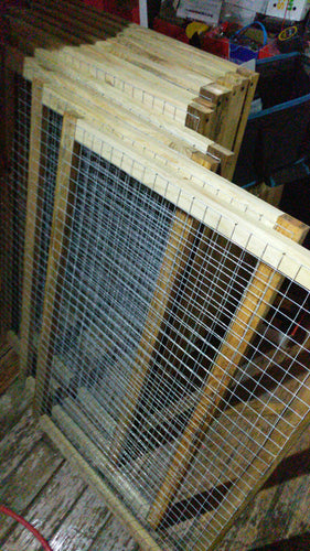 Panels for chicken run or rabbit run or small animals made with wood and wire mesh size 3ft by 2ft